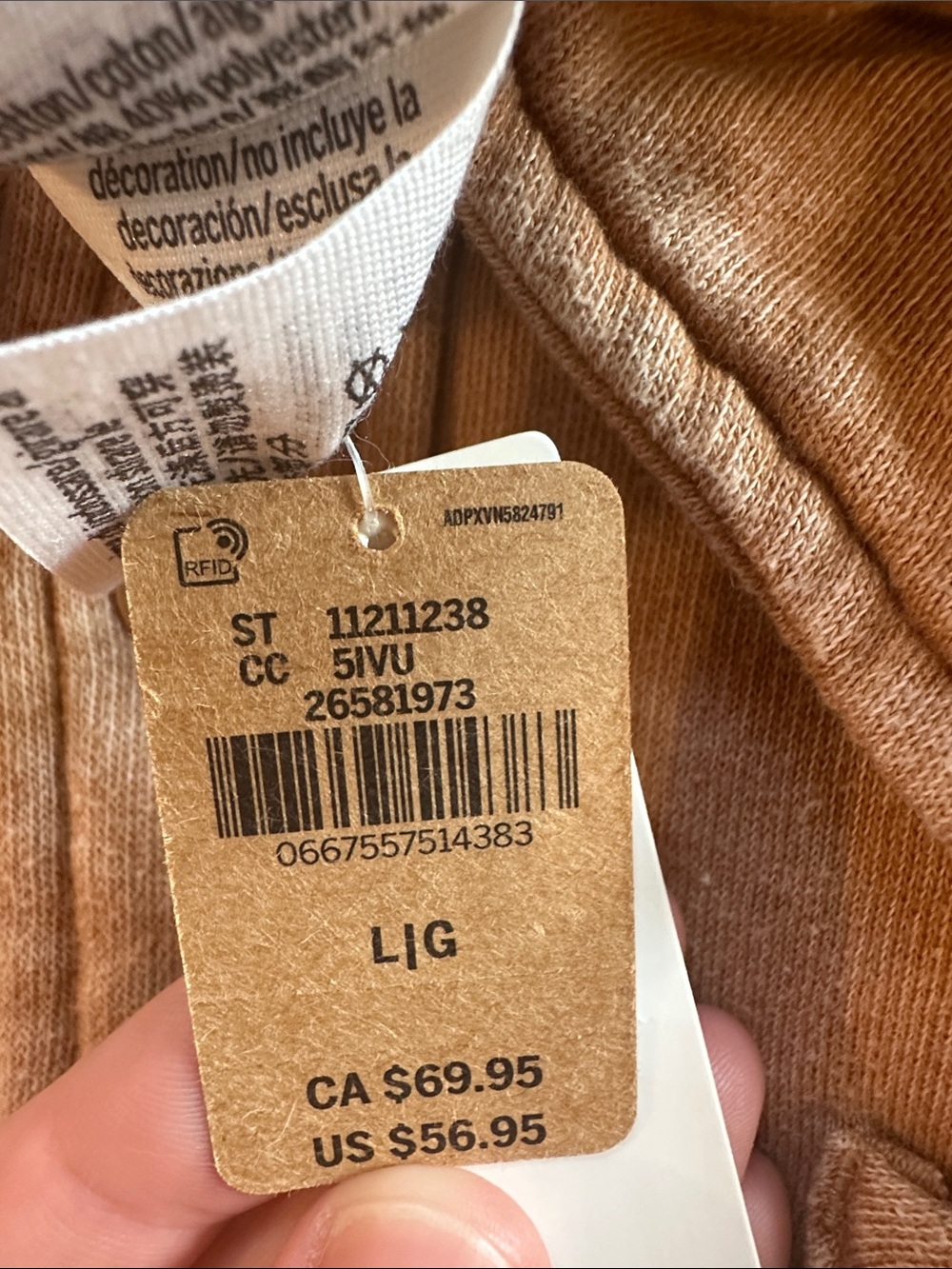 PINK Victoria's Secret Shacket Tan Brown Button-Up Sweatshirt NWT - Picture 7 of 7